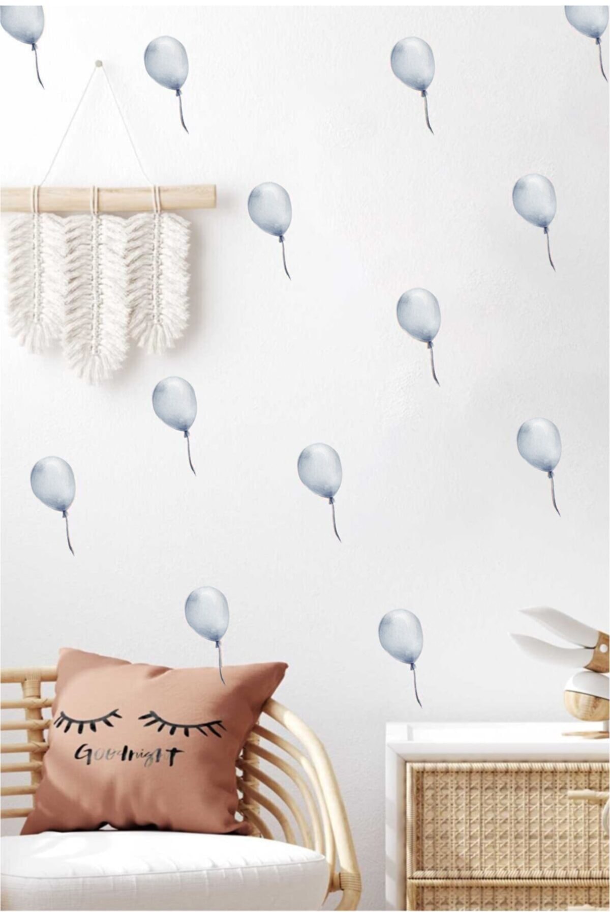 Soft Mavi Balonlar Duvar Stickerı