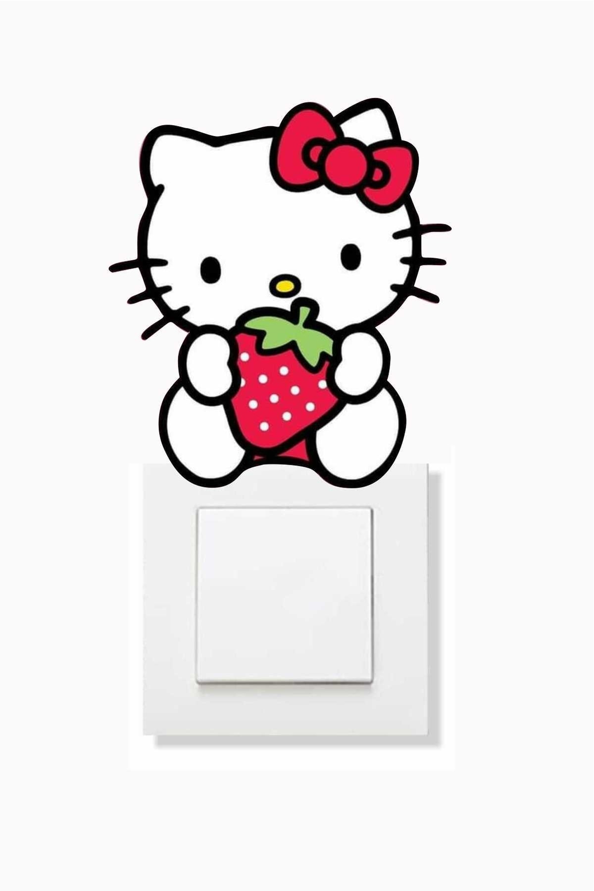 Hello Kitty - Çilekli Priz Sticker