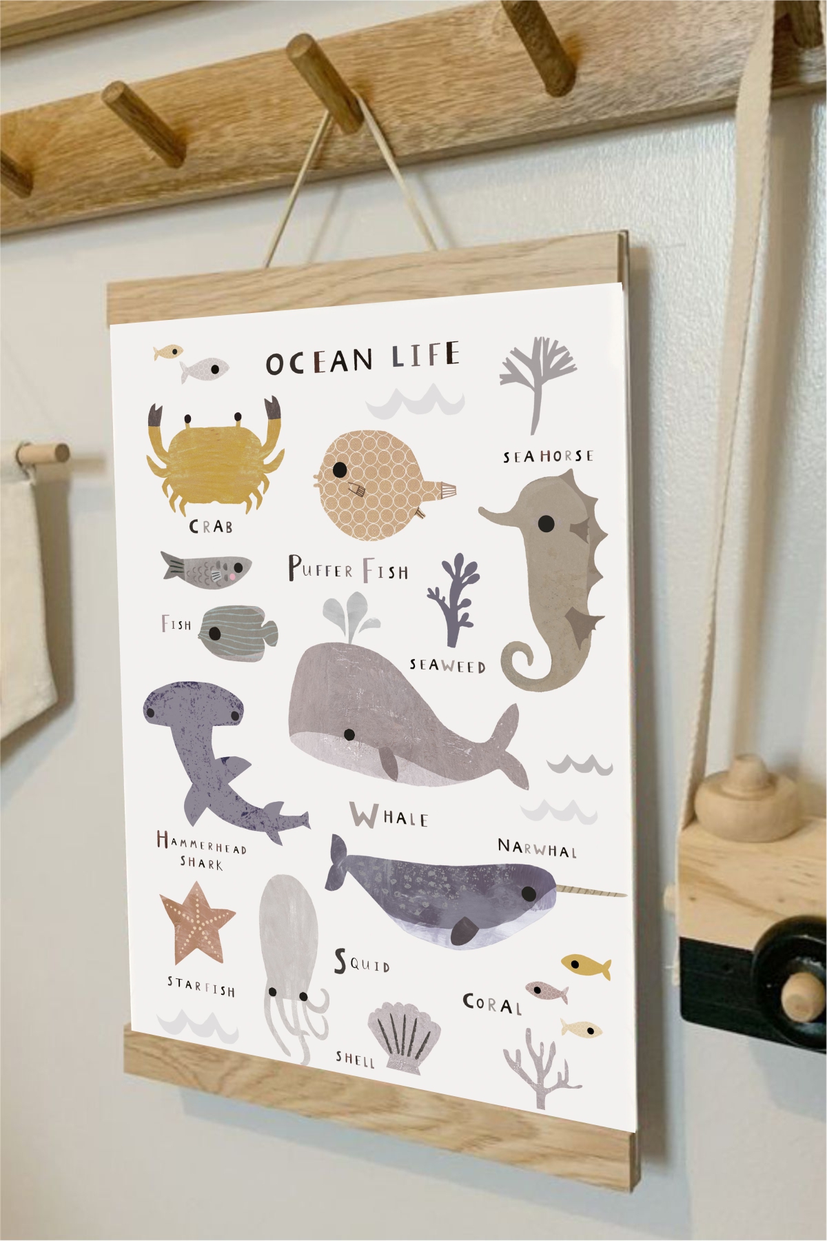 Ocean Life Askılı Kanvas Poster