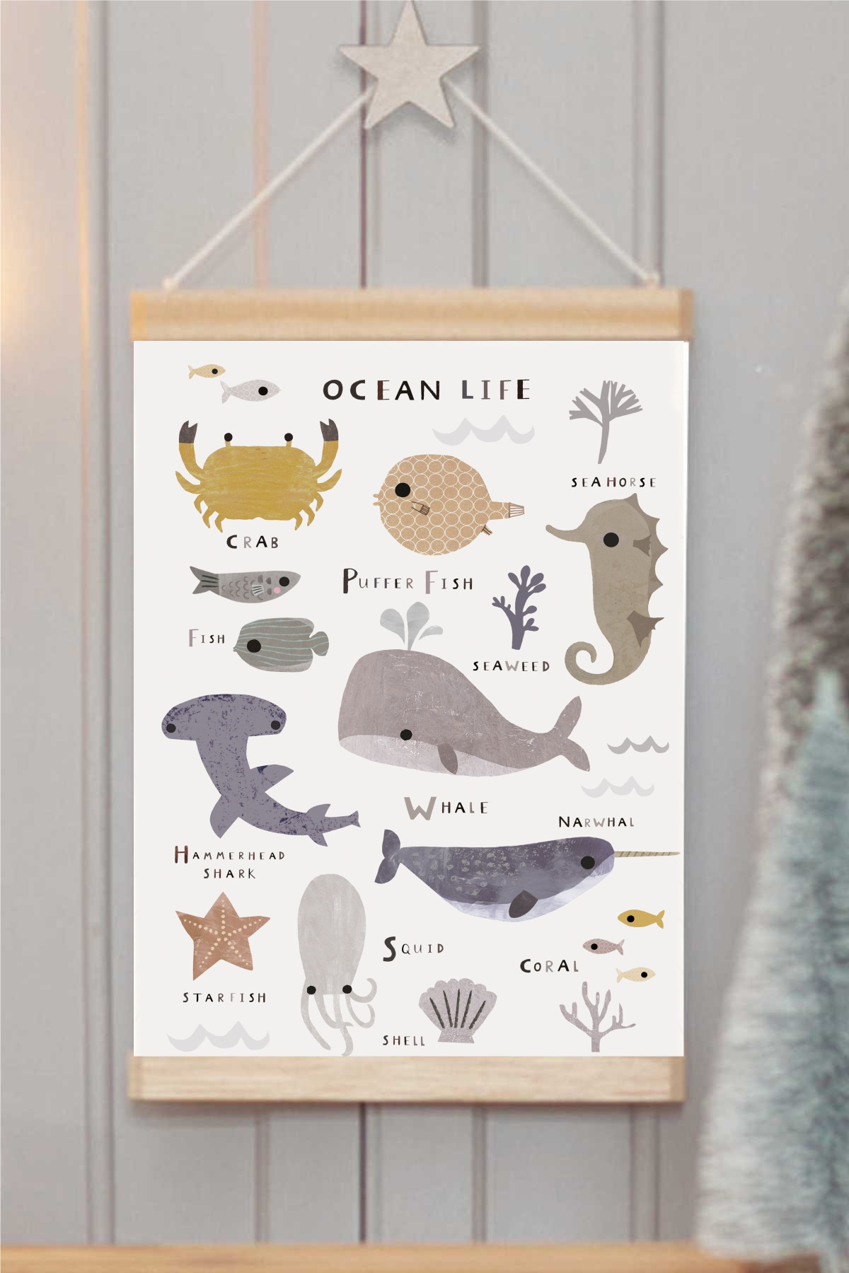 Ocean Life Askılı Kanvas Poster