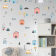 Renkli Mini Şehir Çocuk Odası Duvar Stickerı