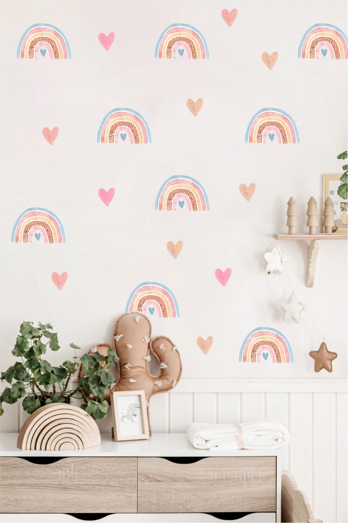 Mini Gökkuşağı Ve Kalpler Çocuk Odası Duvar Sticker