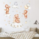 Sevimli Ayıcıkların Yıldız Toplama Oyunu Çocuk Odası Duvar Sticker