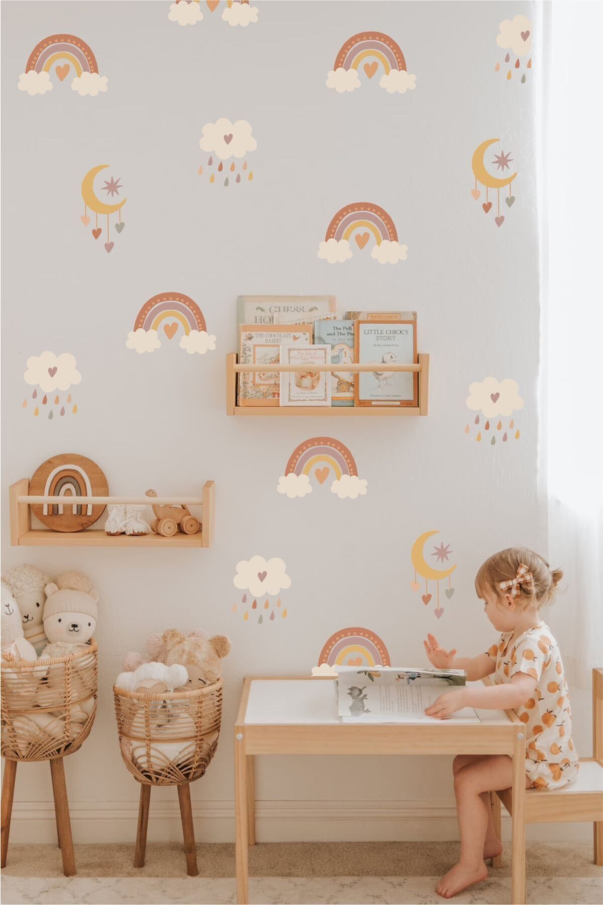 Ağlayan Gökkuşağı Çocuk Odası Duvar Sticker Seti