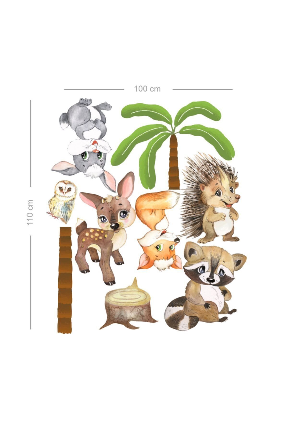 Sevimli Orman Hayvanları Duvar Sticker