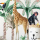 Büyük Boy Tropikal Safari Çocuk Odası Sticker