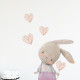 Sevimli Kalpli Tavşan Pembe Tulumlu Duvar Sticker Seti