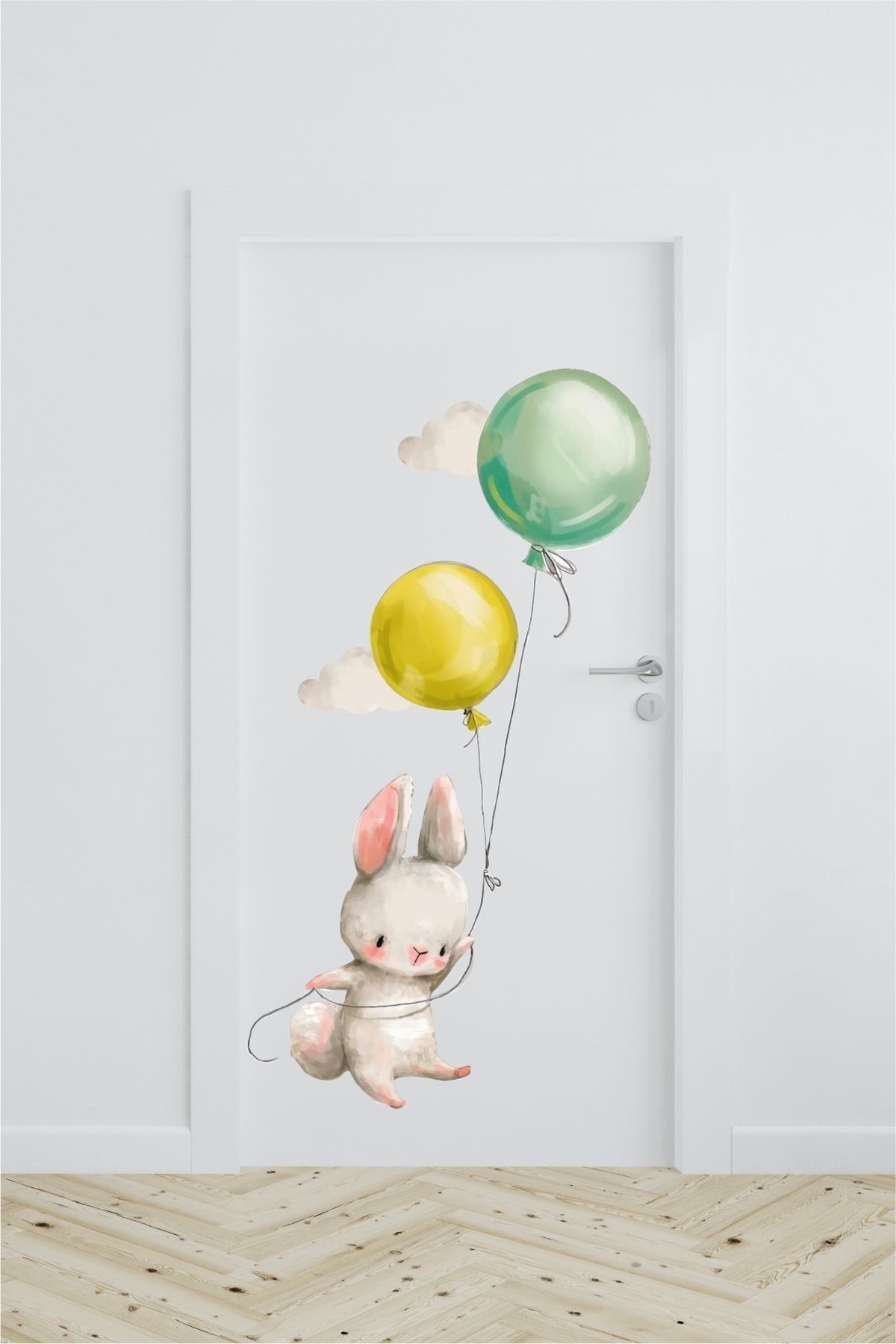 Balonlu Tavşan Kapı Sticker