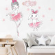 Balerin ve Tavşan Çocuk Odası Duvar Sticker