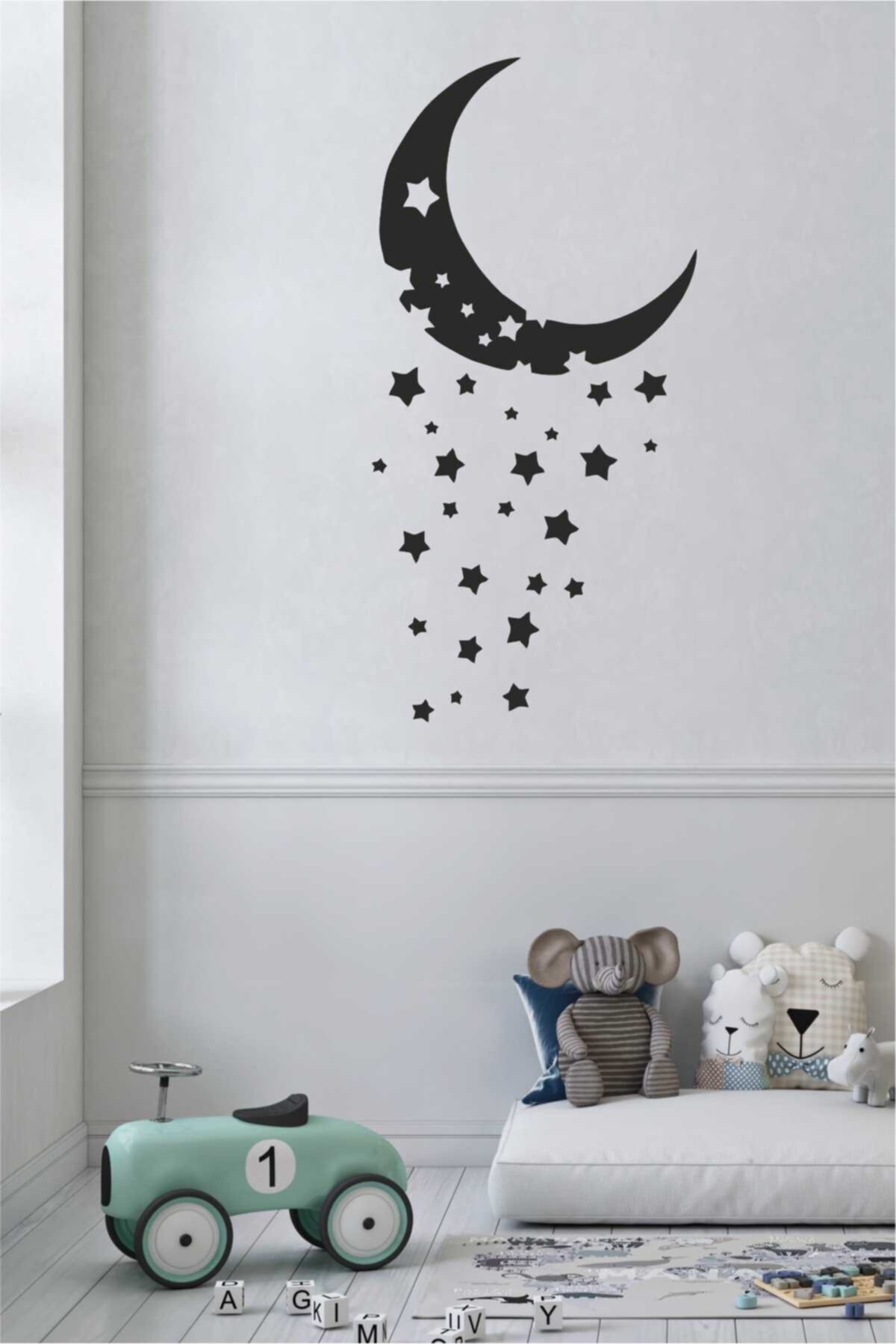 Ay ve Düşen Yıldız Set Duvar Sticker