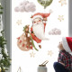 Balonlu Noel Baba Cam ve Duvar Sticker, Yeni yıl Sticker