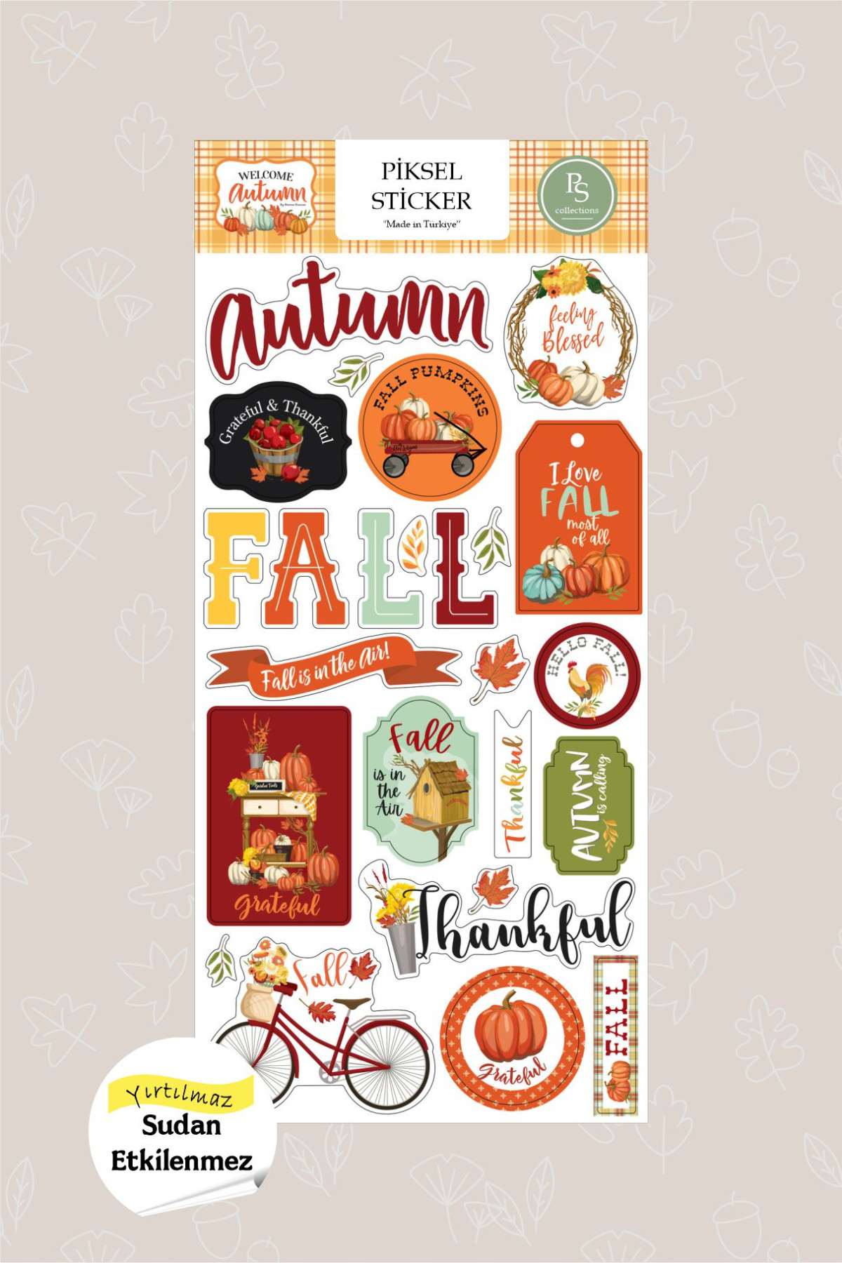 Sonbahar Temalı Sticker, Autumn Sticker