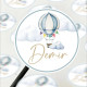 Retro Balonlar Bebek Etiketi- Doğum günü Etiketi 4x4 cm 96 Adet