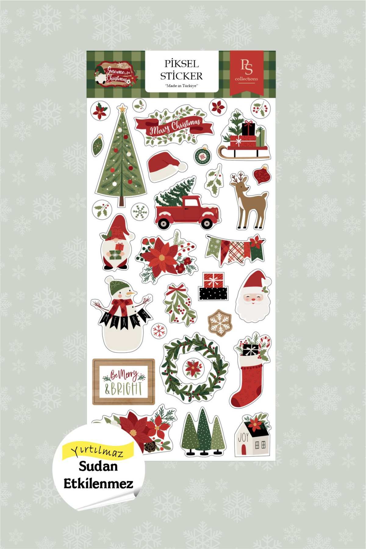 Yeni Yıl Etiketi, Gnome for Christmas Sticker