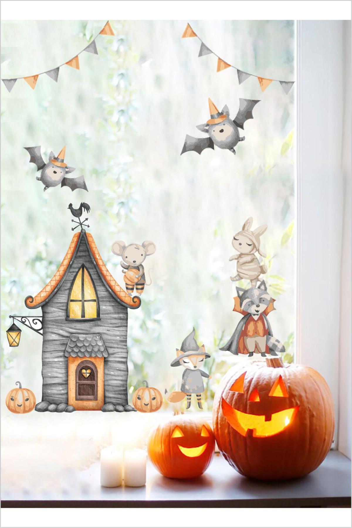 Halloween Yarasa Modelli Çocuk Odası Sticker