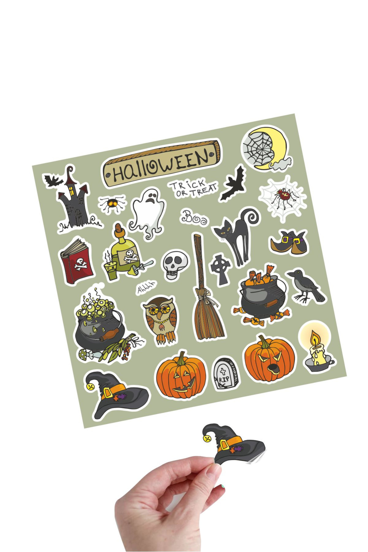 Halloween Yeşil Sticker Seti