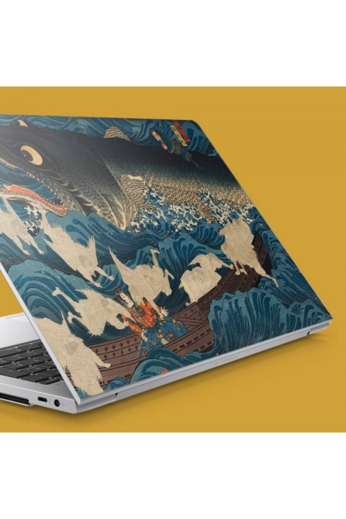 Sanatsal Japon Denizi Laptop Sticker Kaplama