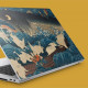 Sanatsal Japon Denizi Laptop Sticker Kaplama