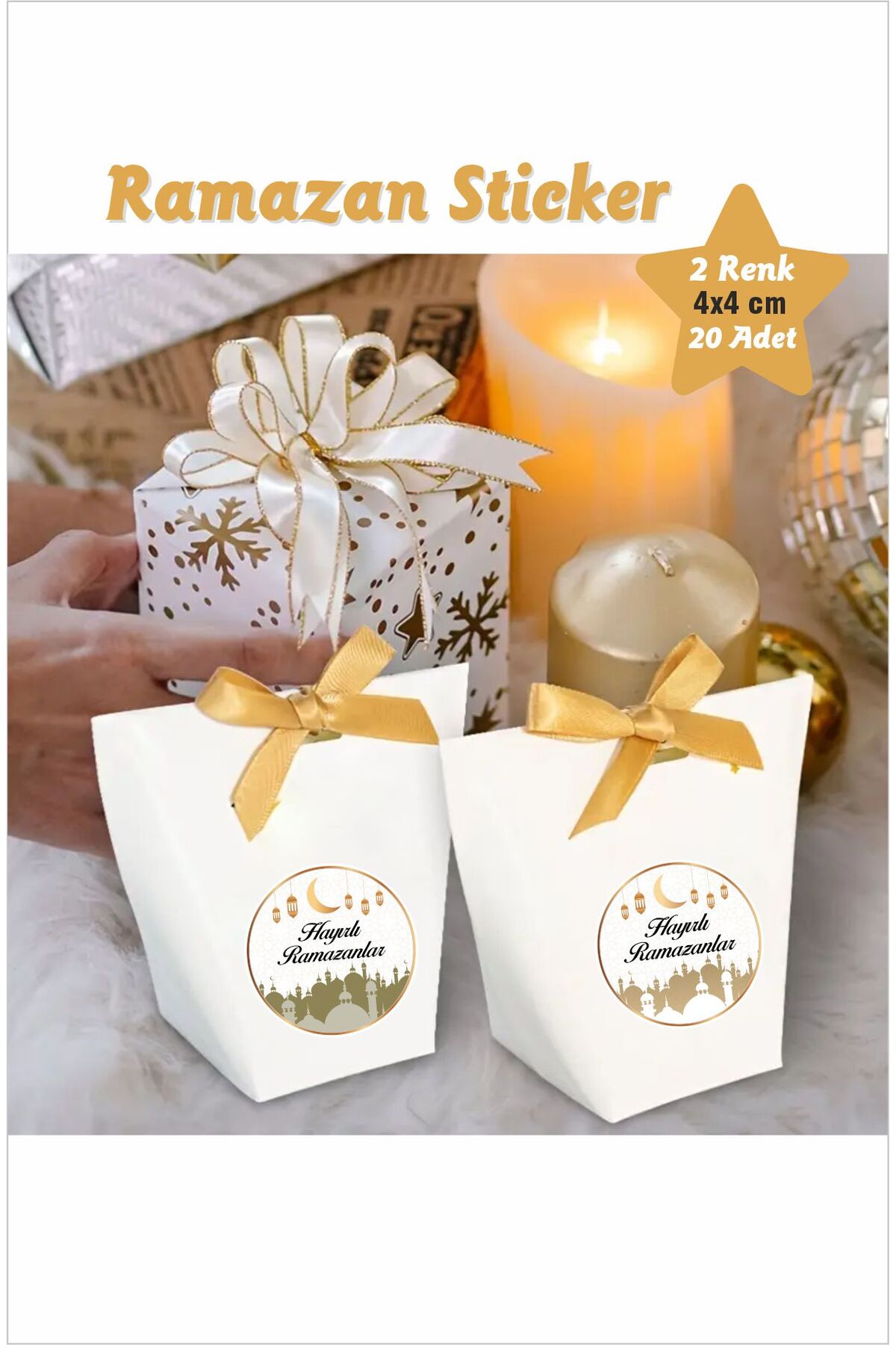 Hayırlı Ramazanlar 2 Renk - Ramazan Süsleme, Hediye, Paketleme Sticker