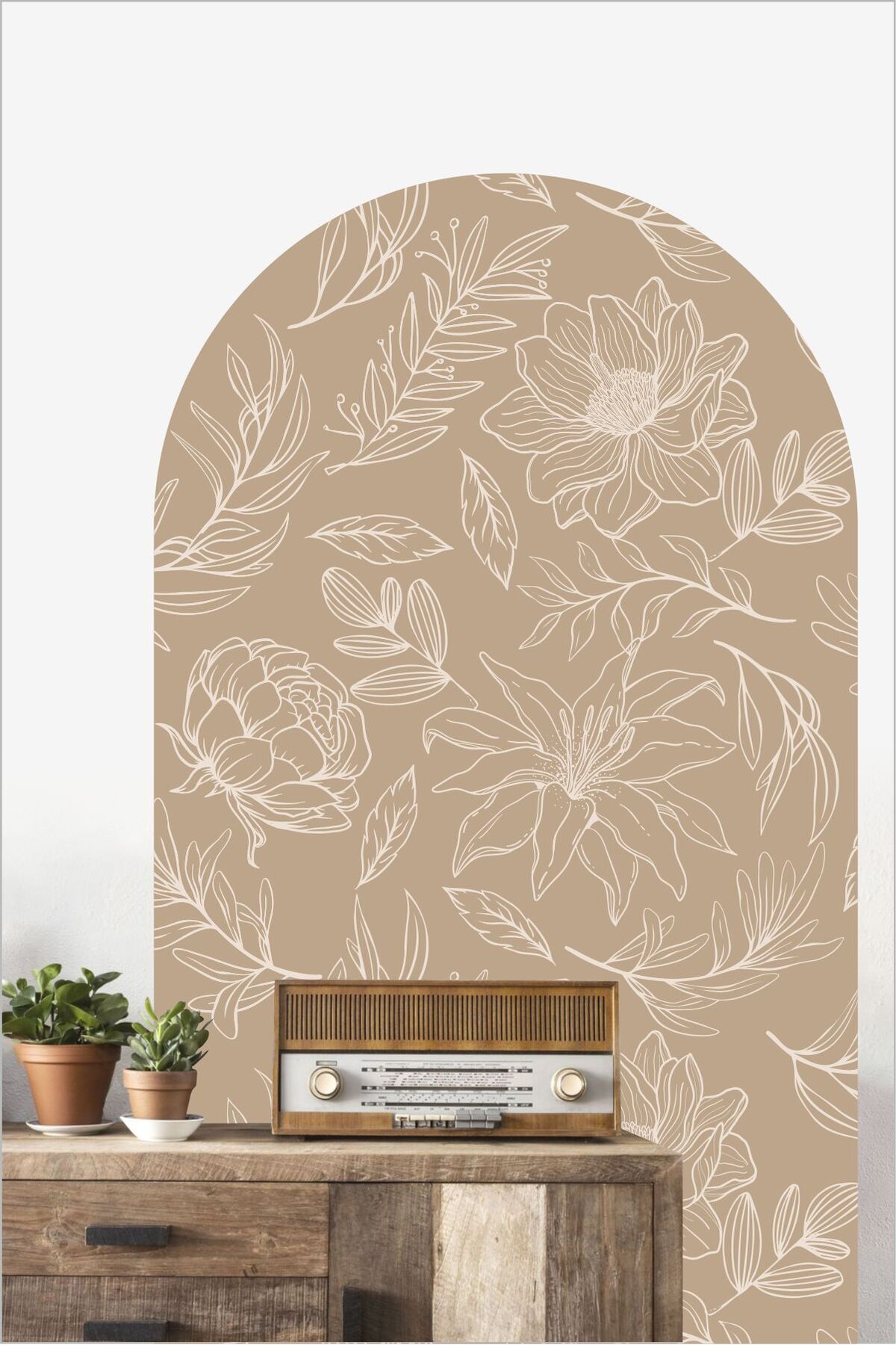 Soft Bloom Floral Duvar Sticker - Bohem Desen