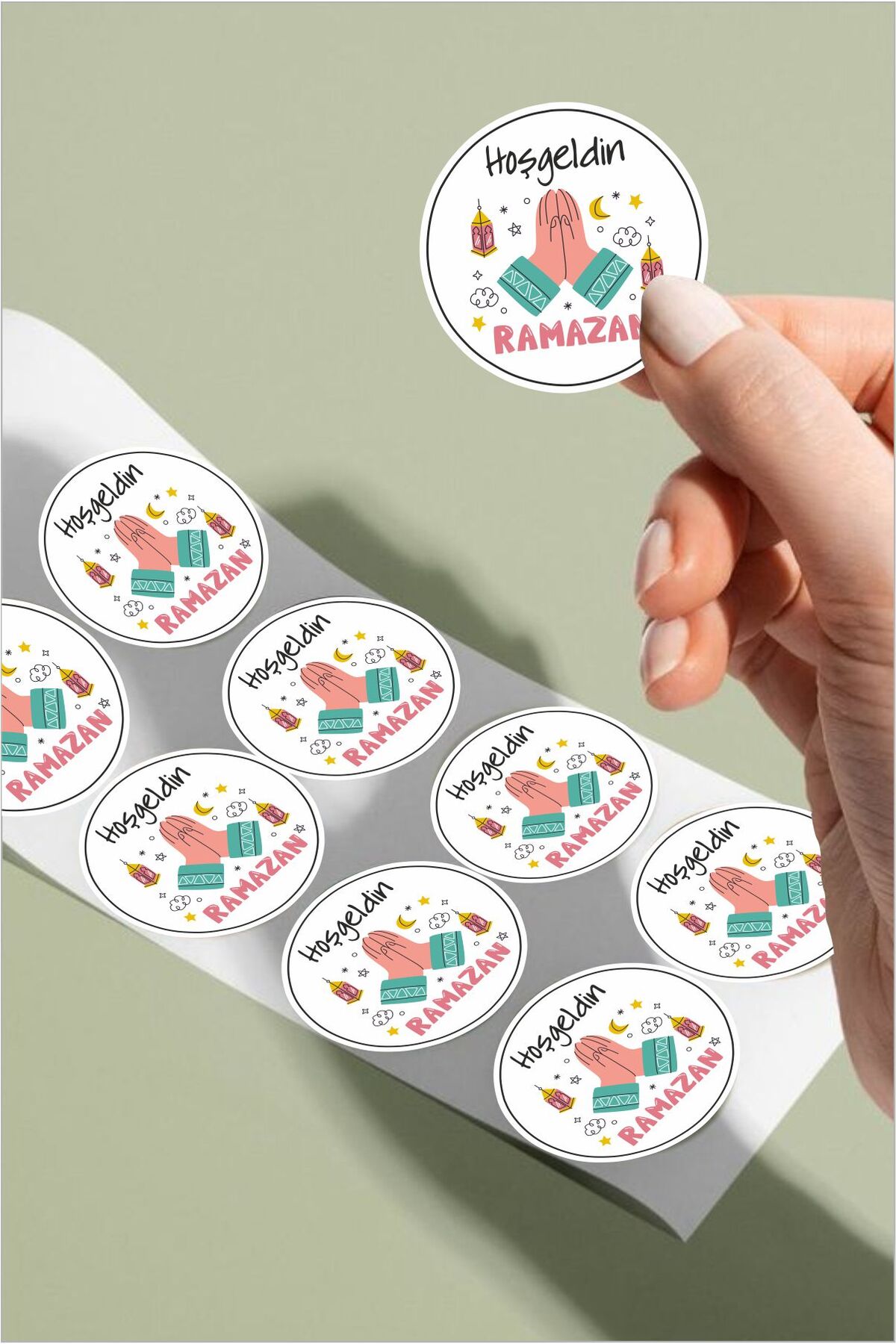 Hoşgeldin Ramazan Etiket, Ramazan Süsleme, Hediye, Paketleme Sticker - A5