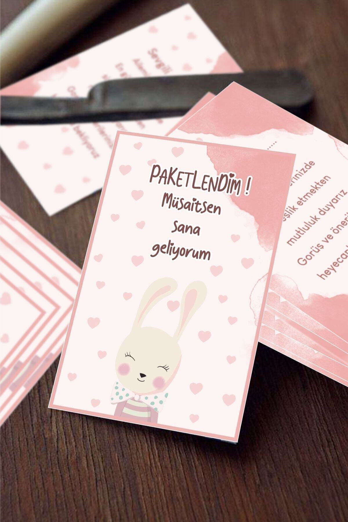 Paketlendim Teşekkür Kartı Çift Yön Baskılı - 50 Adet