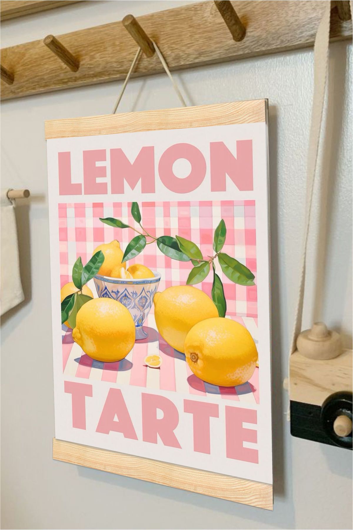 Lemon Tarte Askılı Kanvas Poster - Bebek Çocuk Odası Resim Poster 30x40 cm