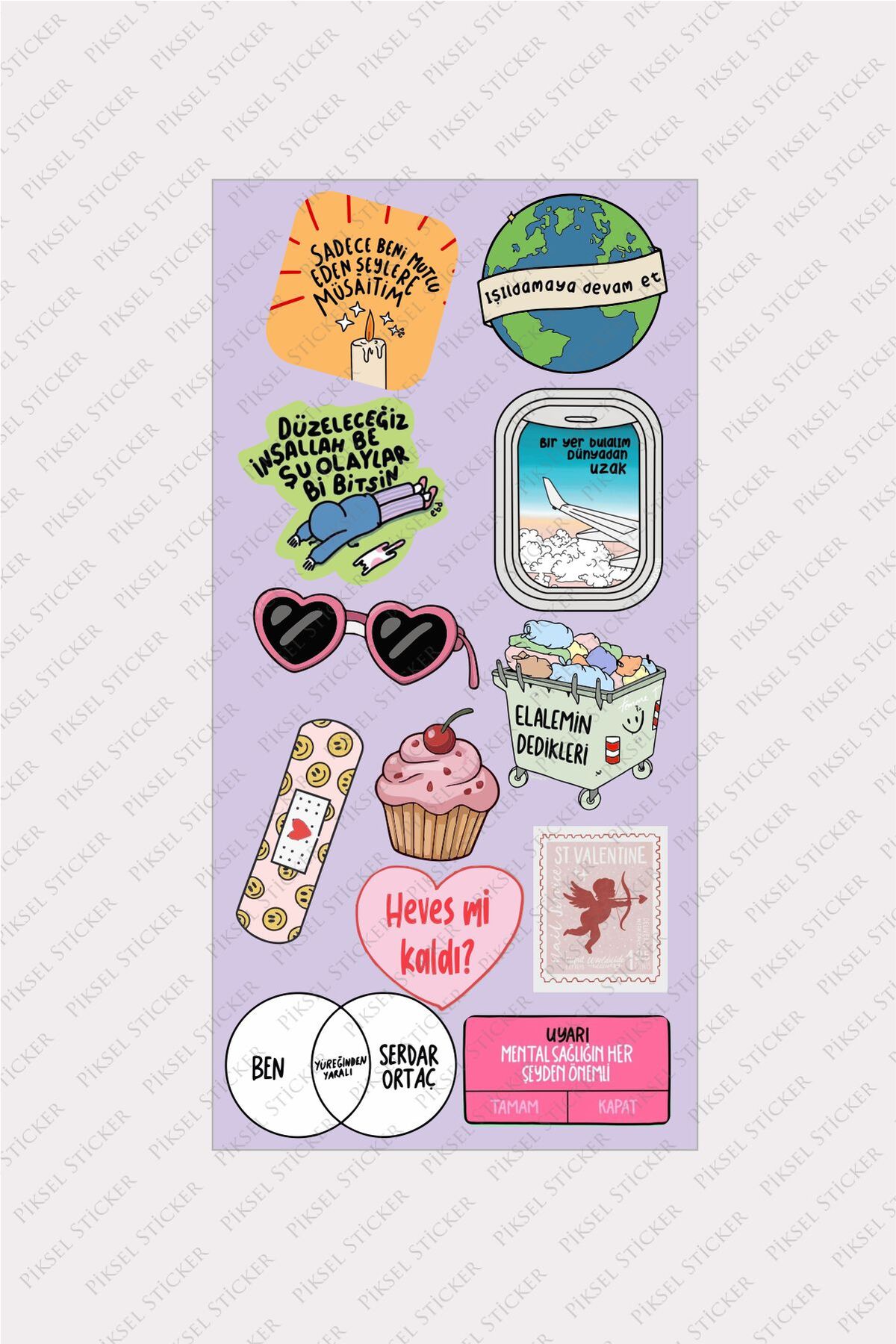 Motto 3 Sayfa Sticker Seti -Laptop Defter, Suluk, Ajanda Sticker