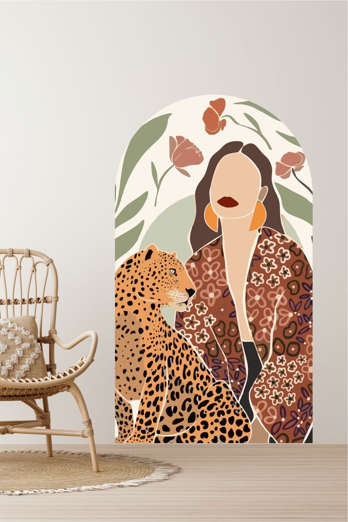 Leo Art Woman Duvar Sticker - Bohem Koleksiyon
