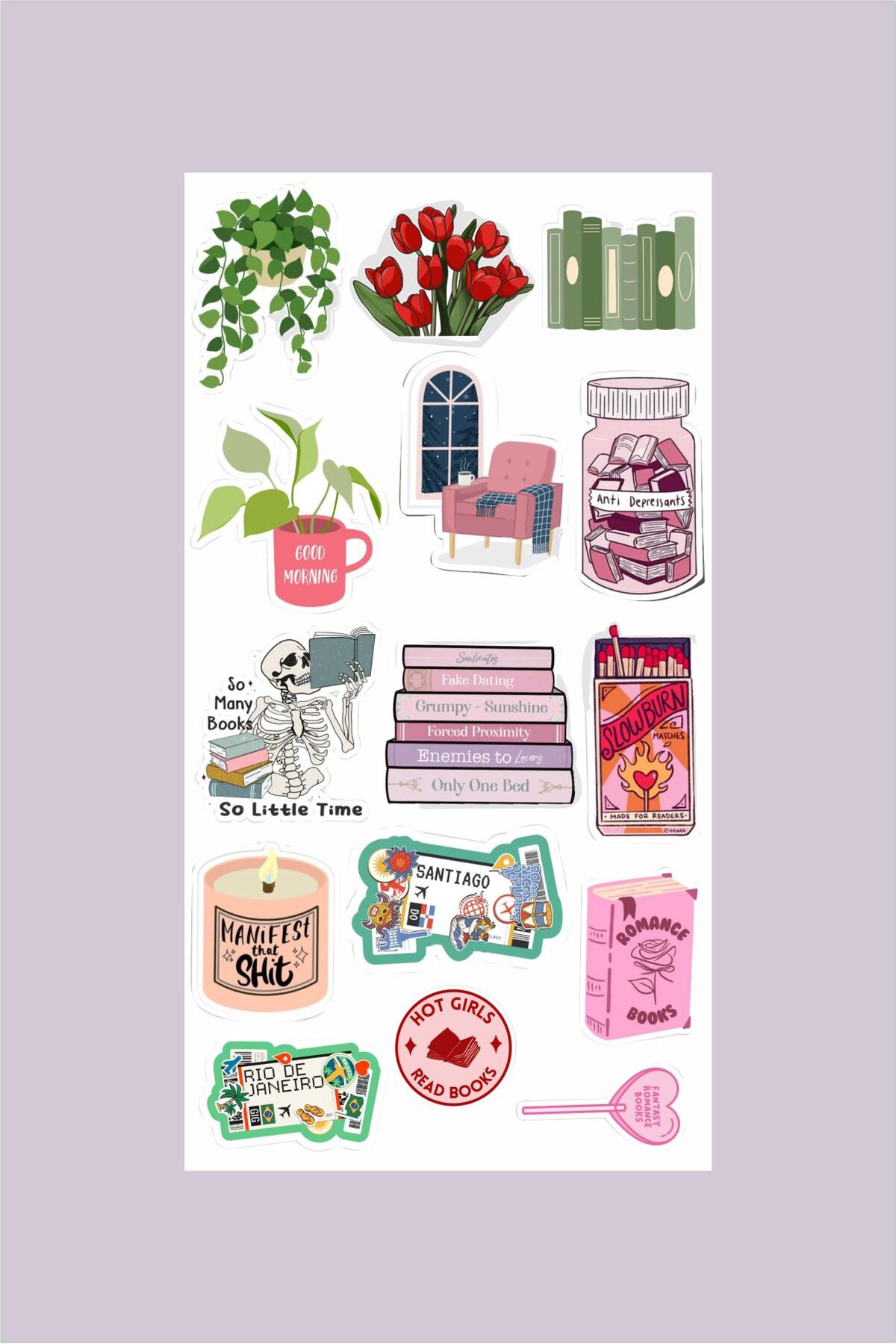 Book Sticker 10x20 cm - Kalem, Laptop Defter Suluk Sticker