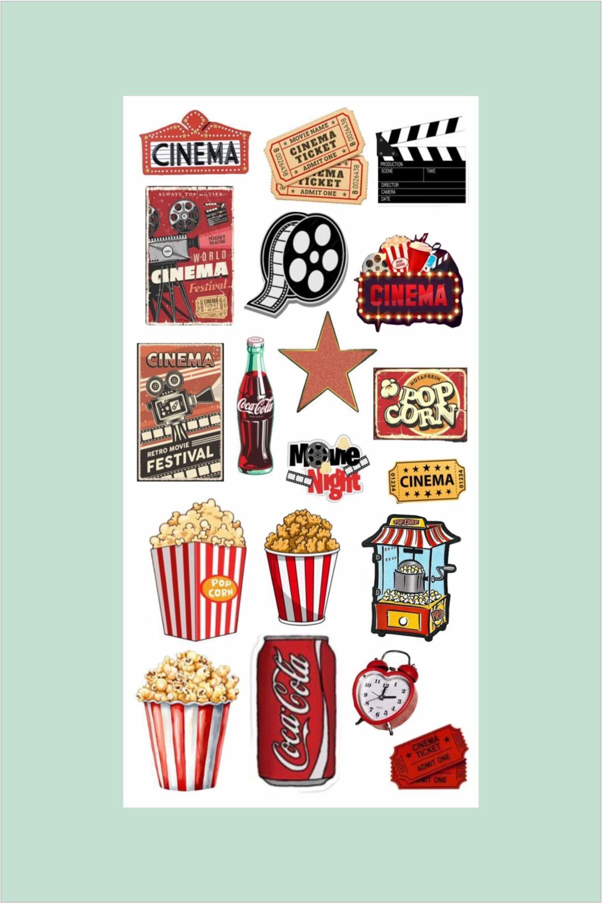 Retrostik Sticker 10x20 cm - Kalem, Laptop Defter Suluk Sticker