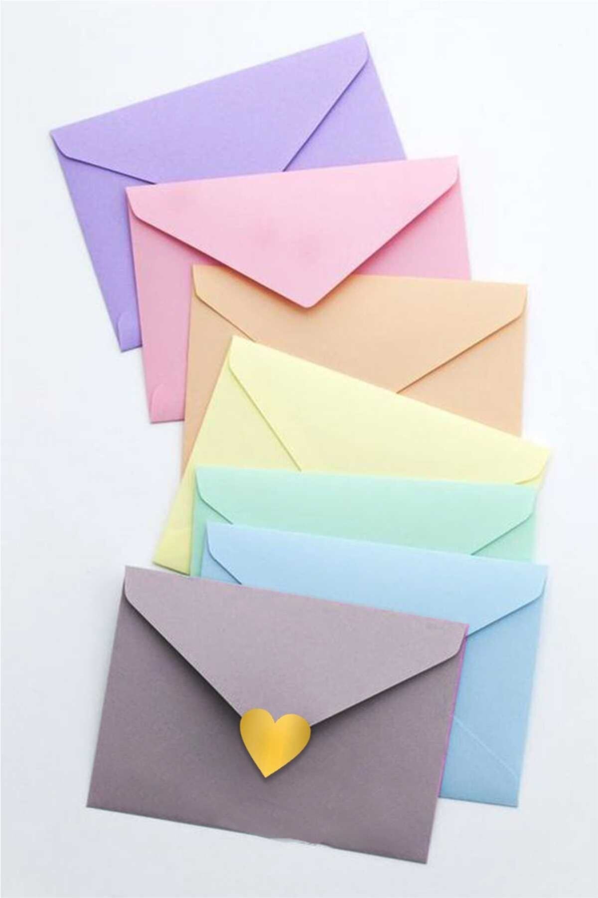 Gold Kalp Sticker Paketleme Etiketi 2,5 Cm 70 Adet