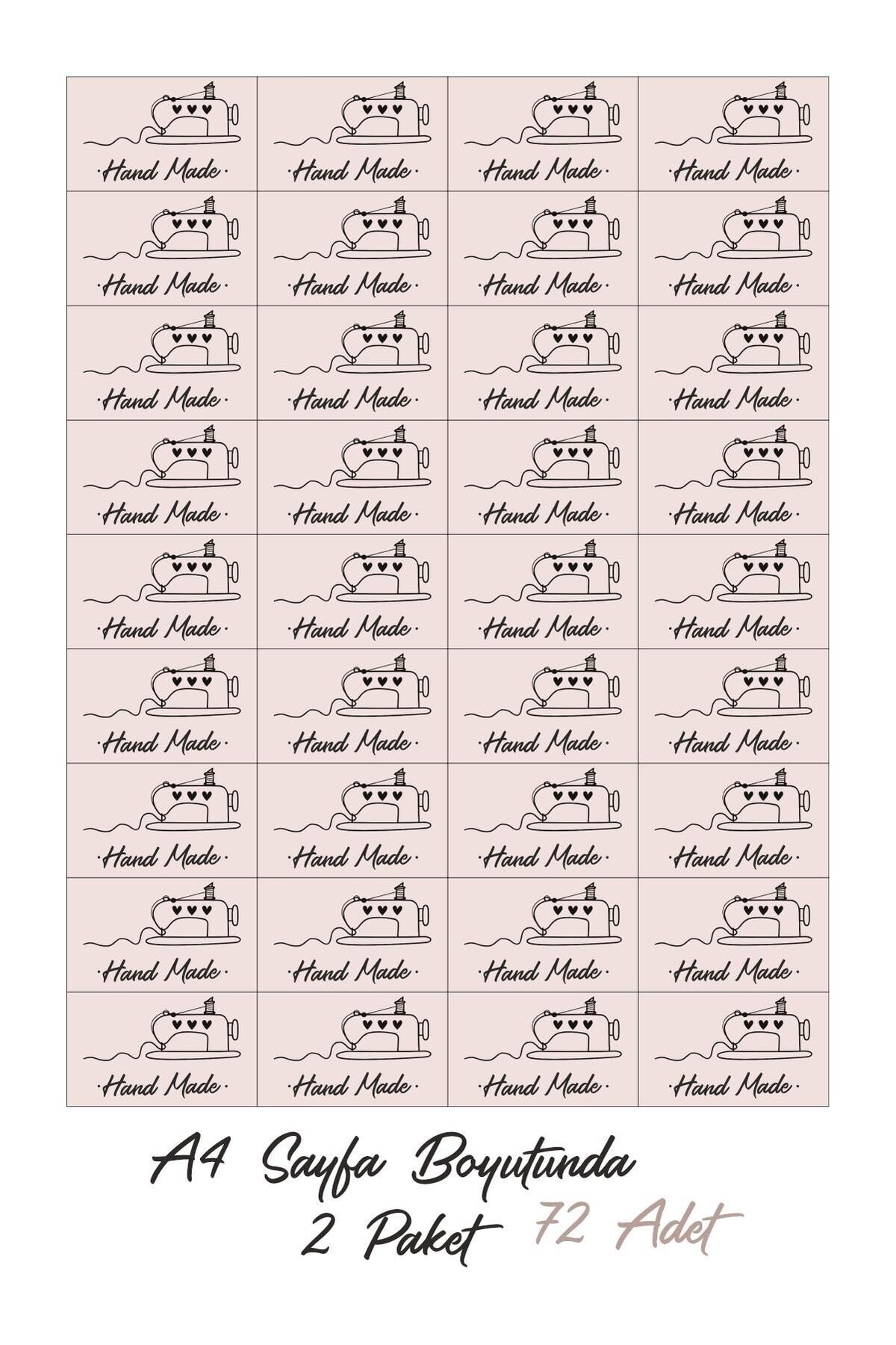 Hand Made Sticker 5x3 Cm 72 Adet