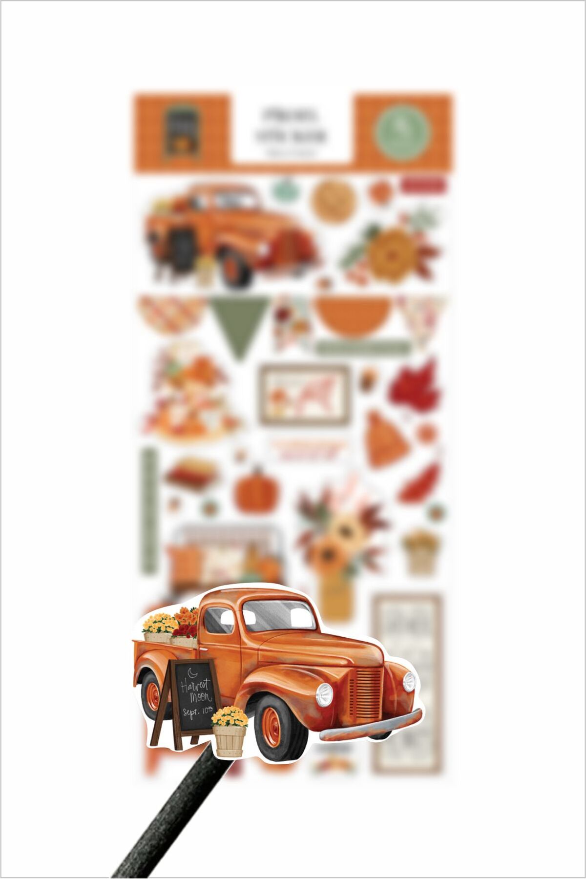 Sonbahar Temalı Sticker, Yapraklar, Turuncu Sonbahar