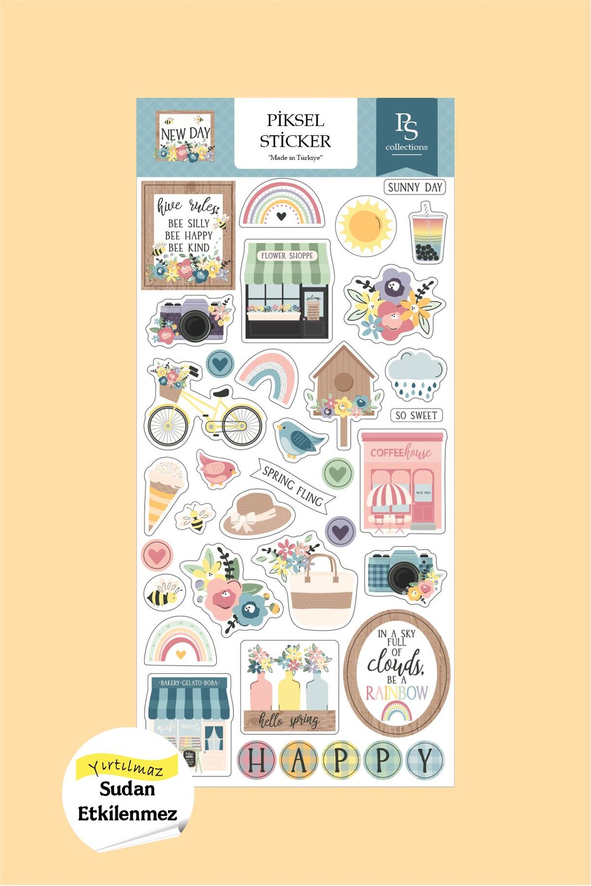 New Day Planlayıcı Sticker, Renkli Stickerlar