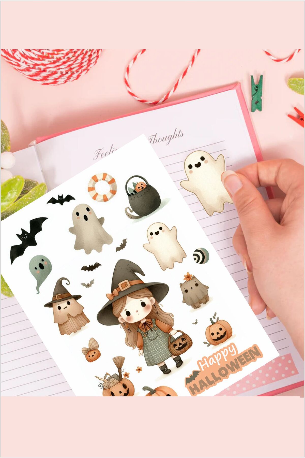 Halloween Bohem Tabaka Sticker - Girl Sticker Defter Etiket