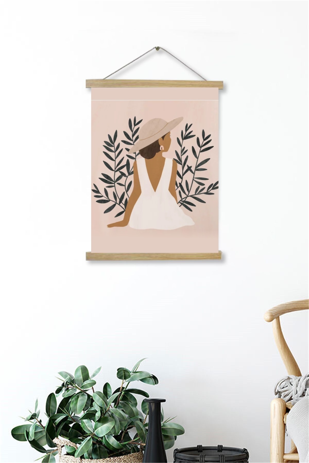 Flower Woman Askılı Kanvas Poster