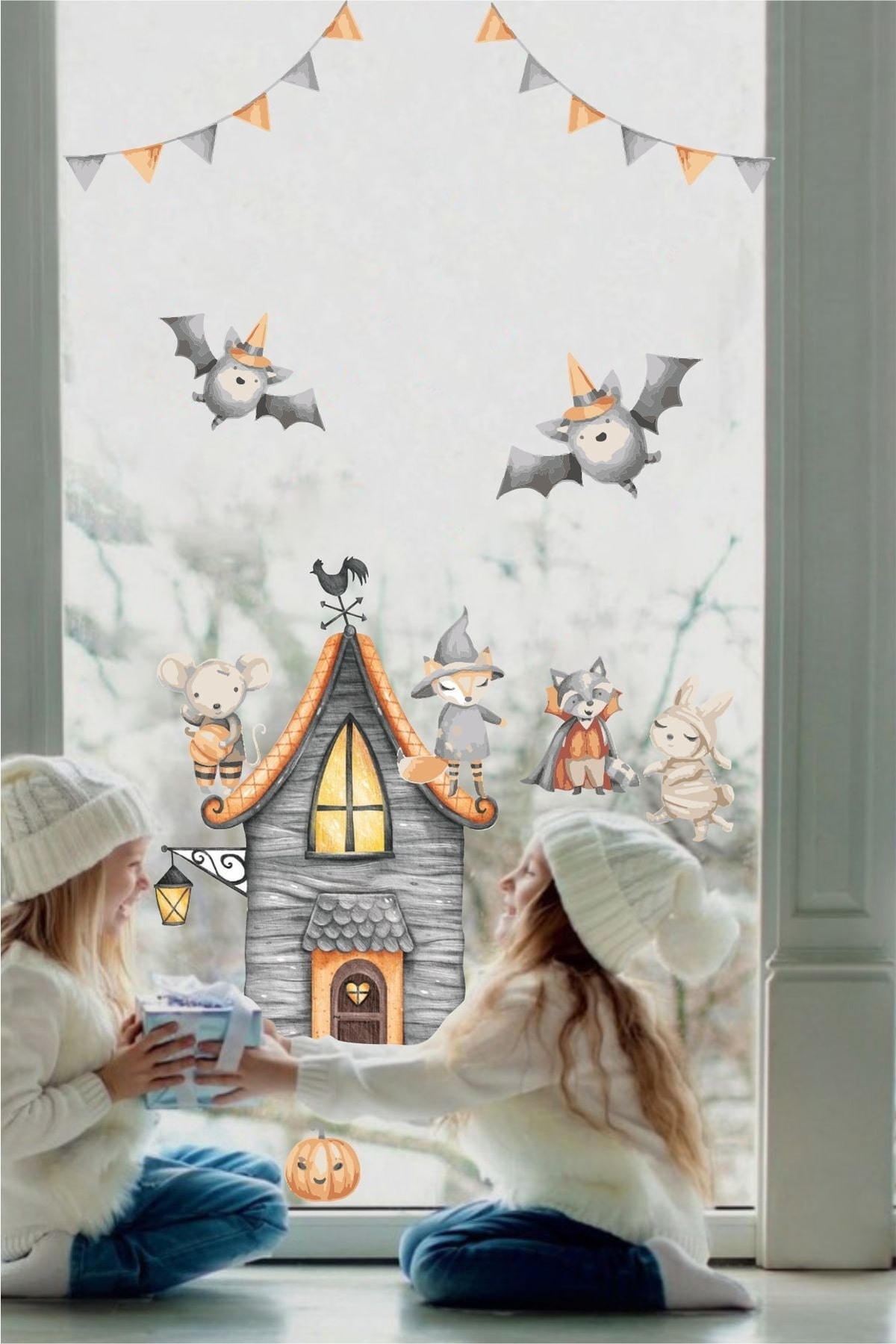Halloween Yarasa Modelli Çocuk Odası Sticker