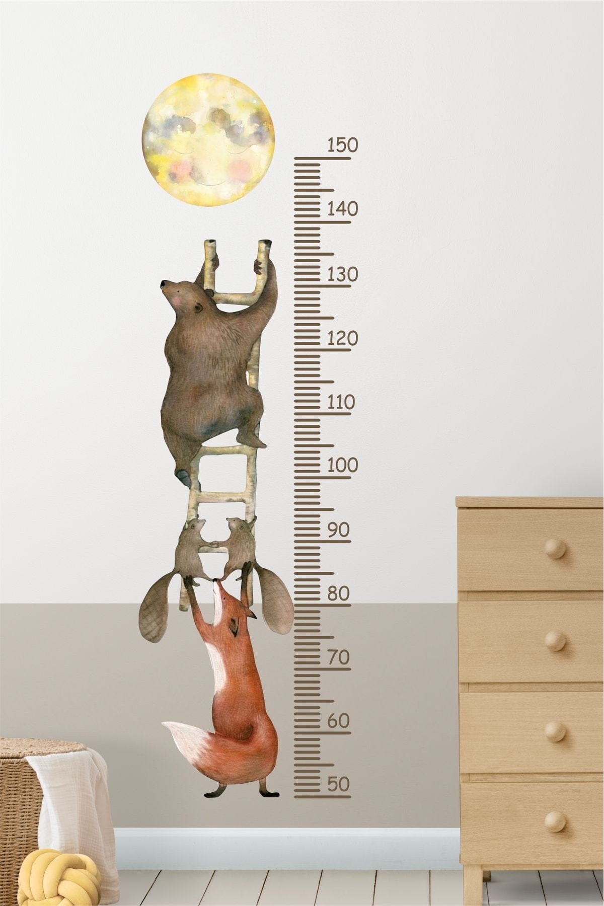 Merdiven Macerası Boy Ölçer Çocuk Odası Duvar Sticker
