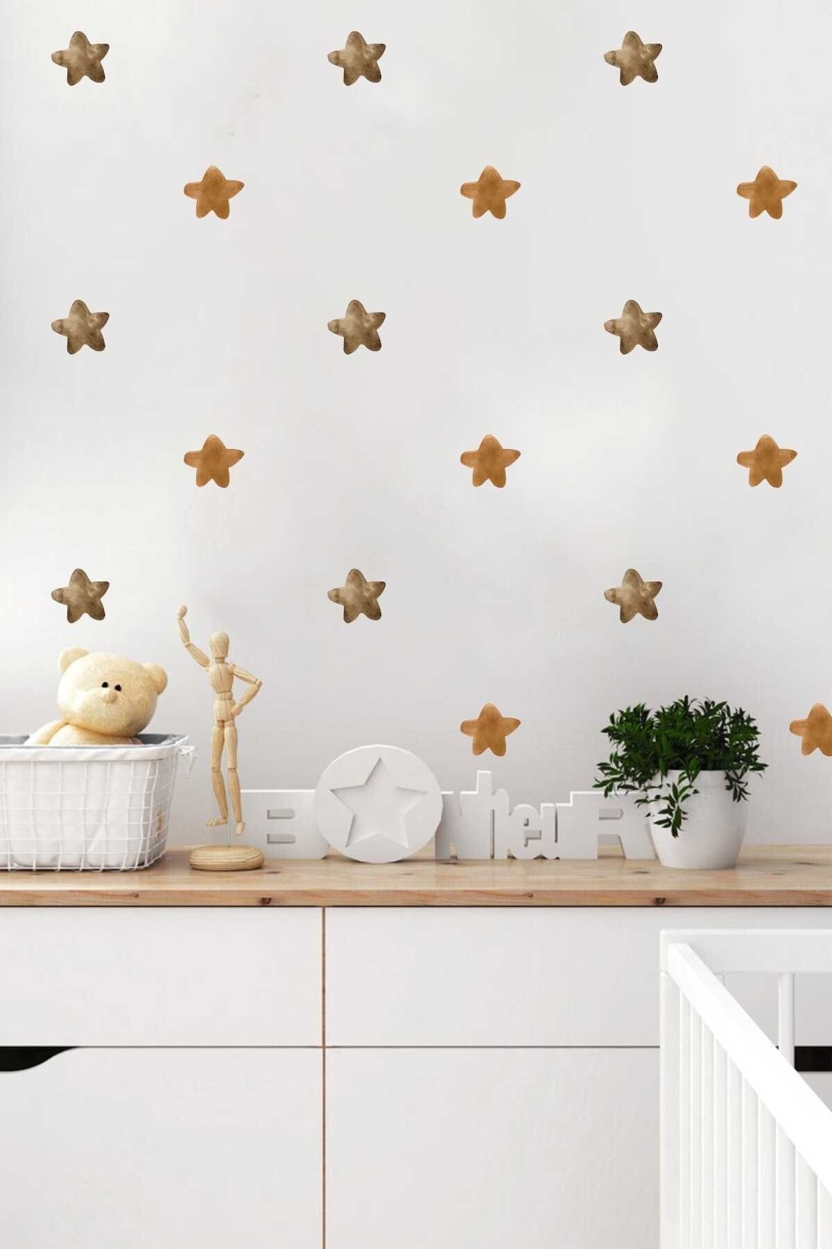 Brown Yıldızlar Çocuk Odası Duvar Sticker