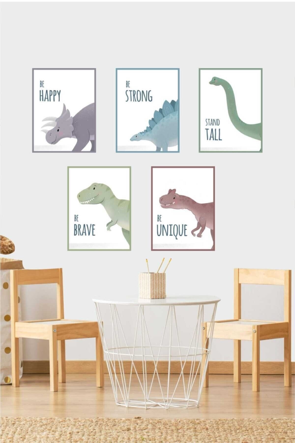 Dinazor Temalı Yapışkanlı Poster Seti