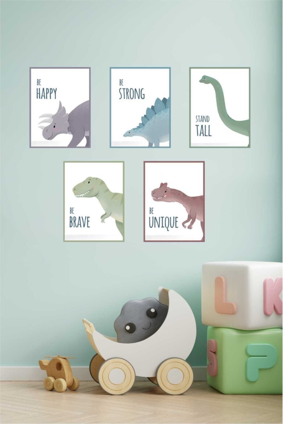 Dinazor Temalı Yapışkanlı Poster Seti