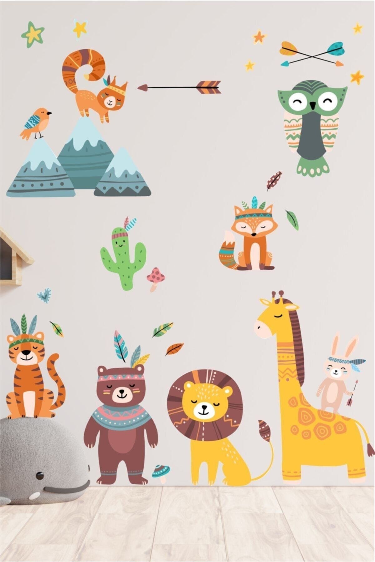 Cute Hayvanlar Çocuk Odası Sticker