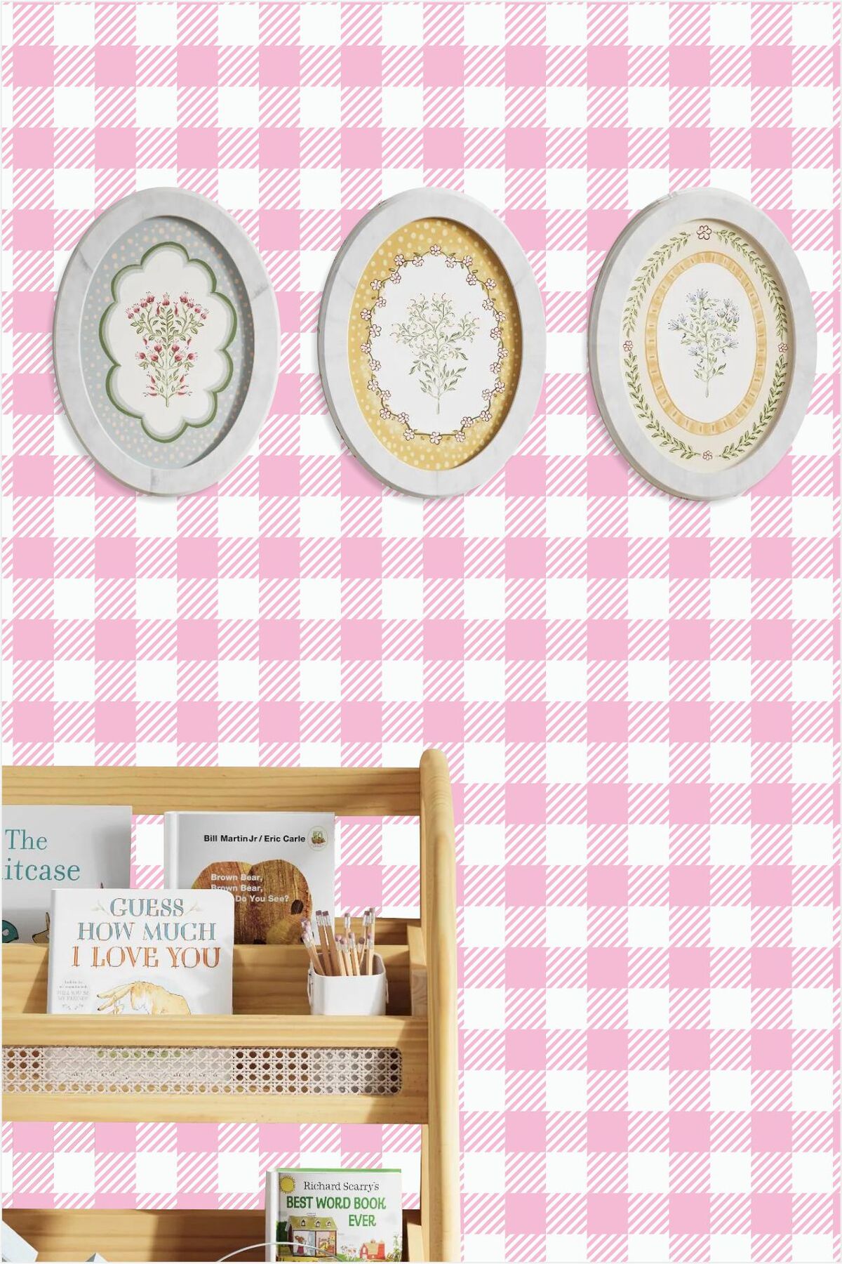 Pötikare Çizgili Kareli Desenli Duvar Sticker