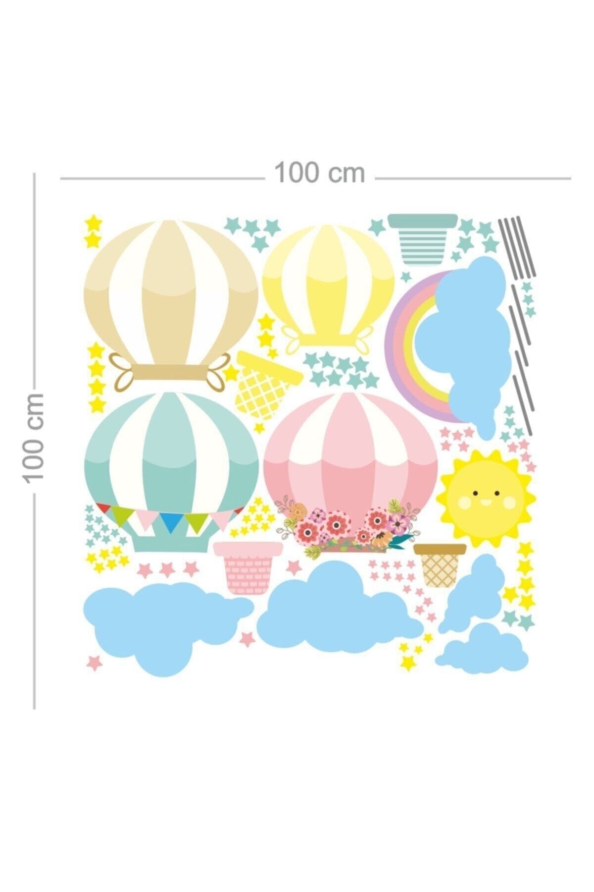 Renkli Balon Uçuşu Çocuk Odası Sticker