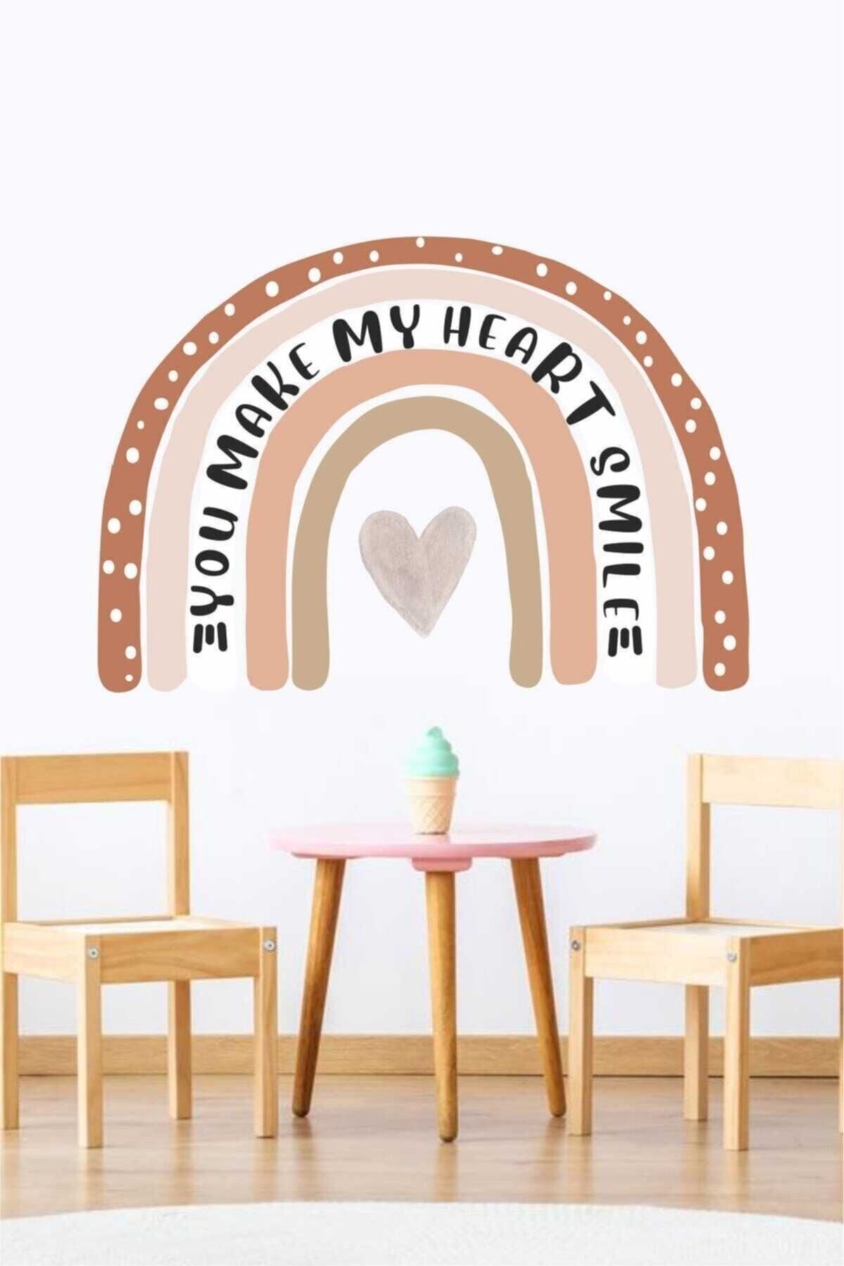 Kalpli Gökkuşağı Çocuk Odası Sticker