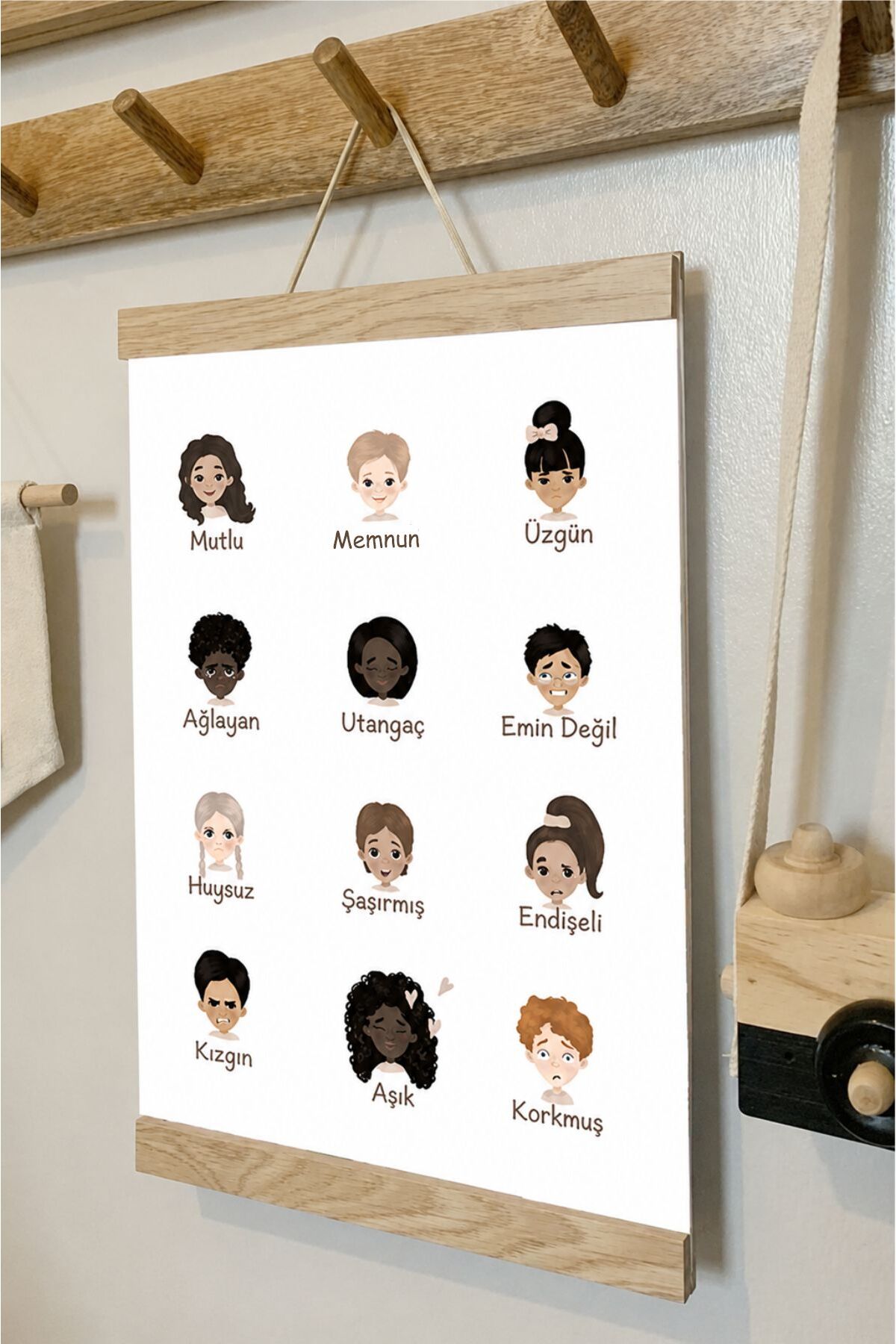 Duygular Türkçe - İpli Askılı Kanvas Poster
